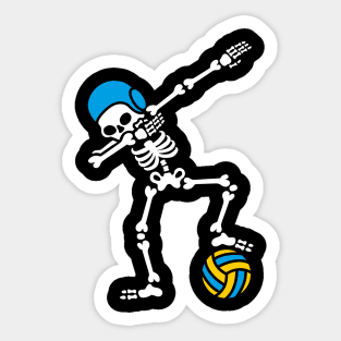 Dab dabbing skeleton Water polo Halloween Sticker
